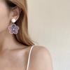 Niche Design Sense Color Transparent Flower Stud Earrings Female, Personality Versatile Contrasting Color Earrings Internet Celebrity Earrings