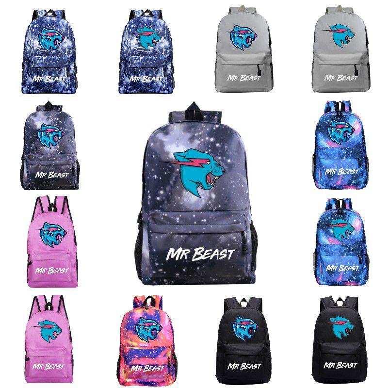 Mr Beast Lightning Cat Backpack High Capacity School Bag With Breathable Material