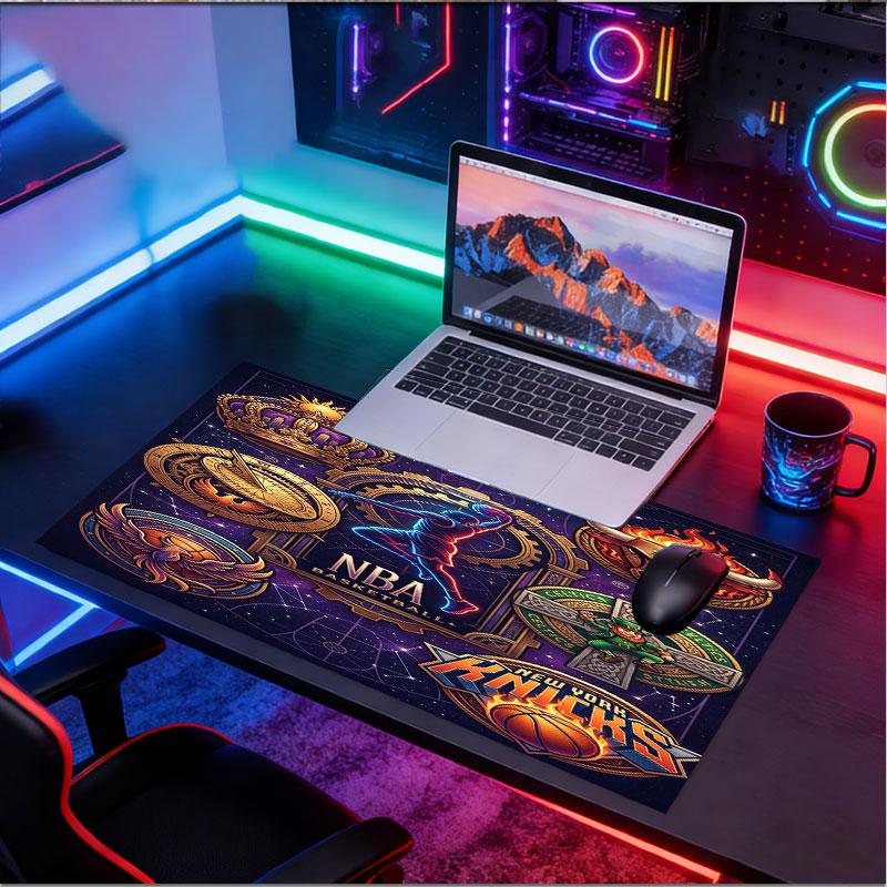 Personlig Mousepad med NBA-mønster og Navn, Skrivebordsmåtte til Bærbar PC, Dekorativ Skrivebordsmåtte til Hjemmet, Tastaturunderlag Gave