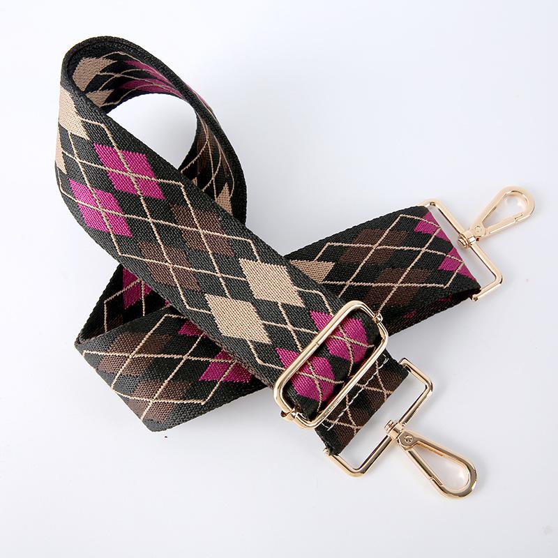 Versatile Creative Color Rhombus Bag Strap Accessories Adjustable Shoulder Crossbody Backpack Strap Replacement Shoulder Strap