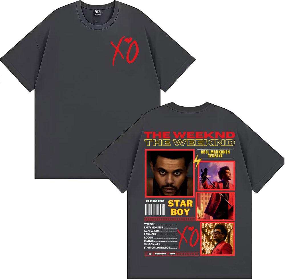 Rapper The Weeknd Xo Album Tour 2025 Grafické tričko Pánská móda Hip Hop Punk Street Trička Ležérní Bavlněné Oversized Tričko