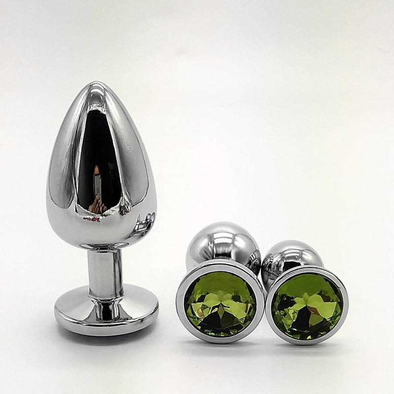 Anal Plug 3 Sizes Colored Crystal Stainless Steel Butt Plug For Women Stimulator Anal Sex Toys For Couples Prostate Massager