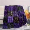 Purple patterns and masks Print Flannel Blanket,High quality Comfortable for All Seasons,Home Decor,Warmth and Comfort,Perfect for Christmas Gifts