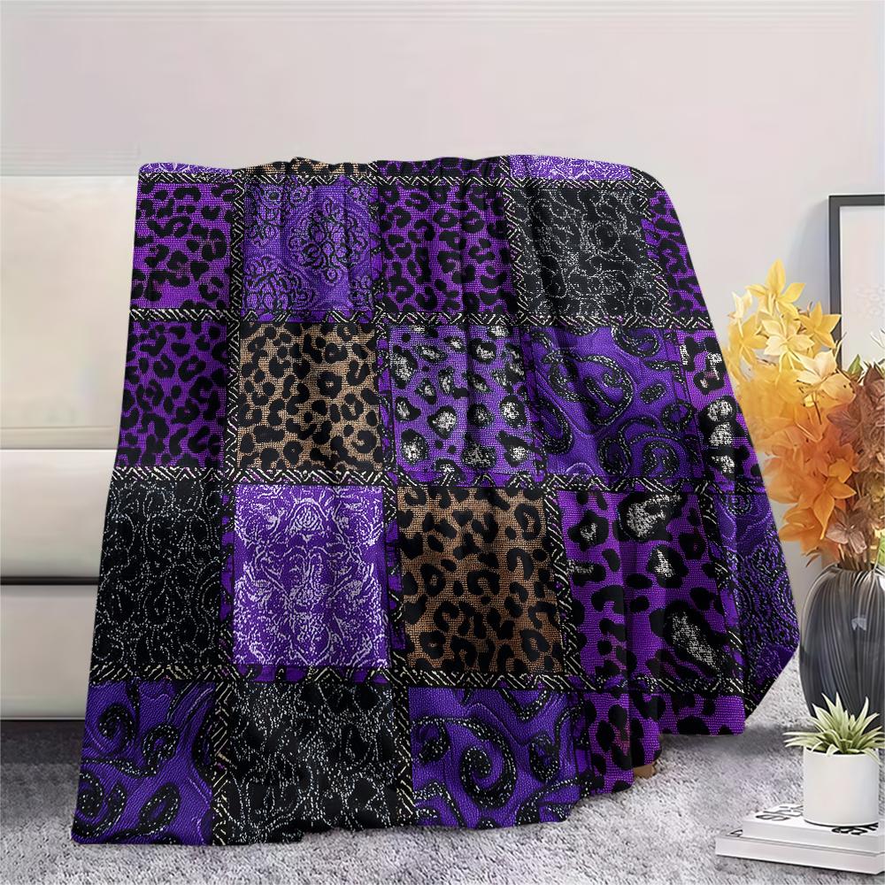 Purple patterns and masks Print Flannel Blanket,High quality Comfortable for All Seasons,Home Decor,Warmth and Comfort,Perfect for Christmas Gifts
