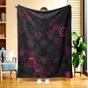 1pc Geometric Light and Shadow Flannel Blanket, High-Definition Digital Print, Suitable for All Seasons, Sofa Throw, Skin-Friendly and Soft 100% Polye