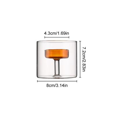 Glass Art Candle Cup Candlestick Ambience Transparent Windproof Ornaments DIY Home Decor