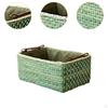 Corn Husk Weaving Basket Closet Organiser with PU Leather Handles Countertop Organizer for Kitchen
