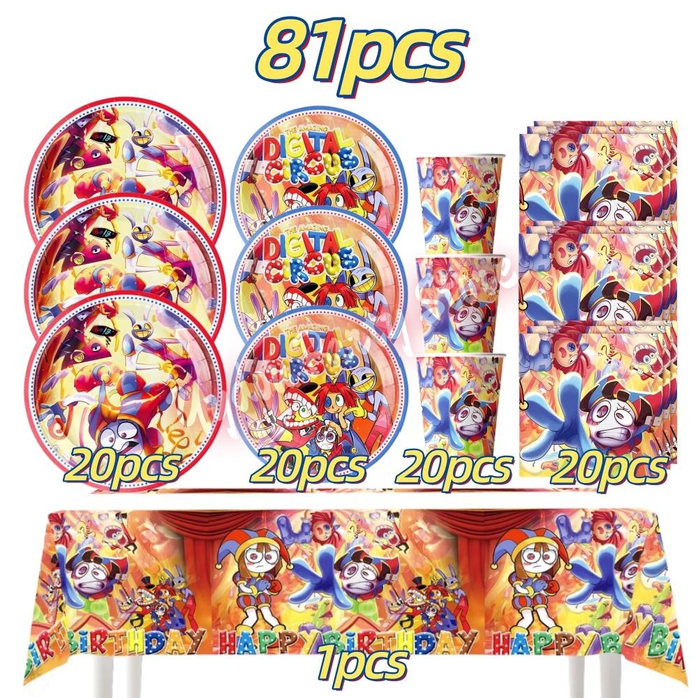 Incredibili Decorazioni per Festa di Compleanno Digitalizzate Stoviglie da Circo Tazza Piatto Tovaglioli per Bambini Photo Booth Forniture per Festa Baby Shower
