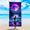 Mermaid Tail Beach Towel 2D Flat Printed Peach Skin Bath Towel Soft Quick Dry For Summer Vacation Pool Seaside
