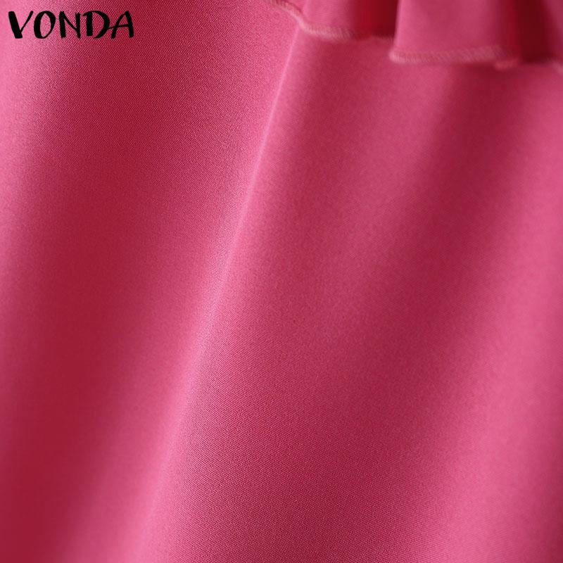 VONDA Verano Mujer Cuello con Volantes Sin Mangas Color Sólido Casual Camisetas de Tirantes