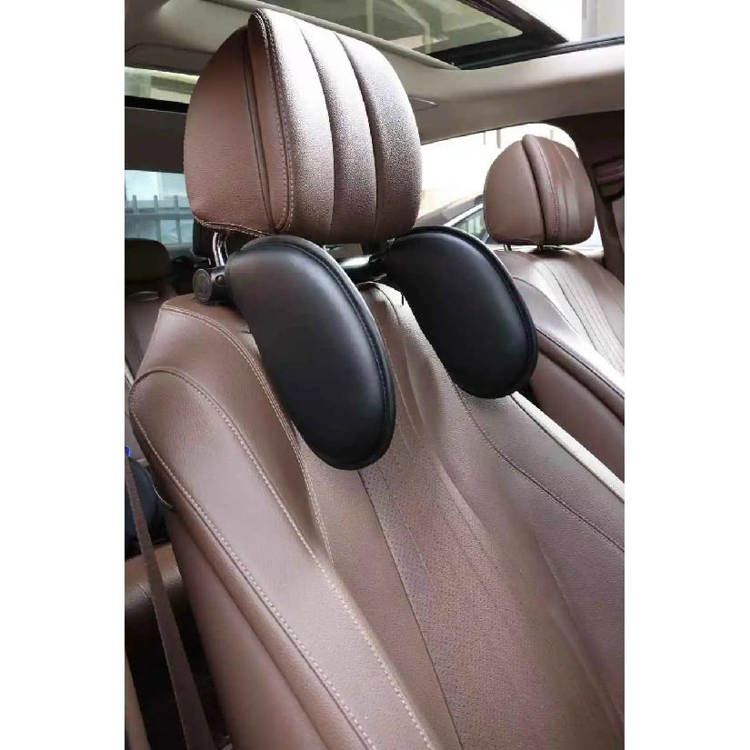 Ergonomic 360° Adjustable Auto Cervical Pillow with Memory Foam & Side Pads One-Click Sleep Headrest for Car Travel BMW Benz