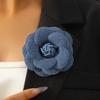 Flower Three-dimensional Fabric Blue Denim Flower Brooch Multi-layer Flower Party Pie Holiday Versatile New Year's Gift Jewelry
