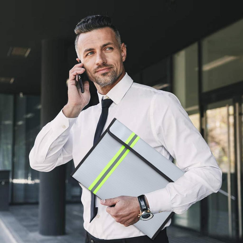 Fireproof Collection Zippered with Reflective Disaster Fireproof Storage Document Storage Valuables for Home and Office Use ELECTRO-WEIDEWORLD Bag,