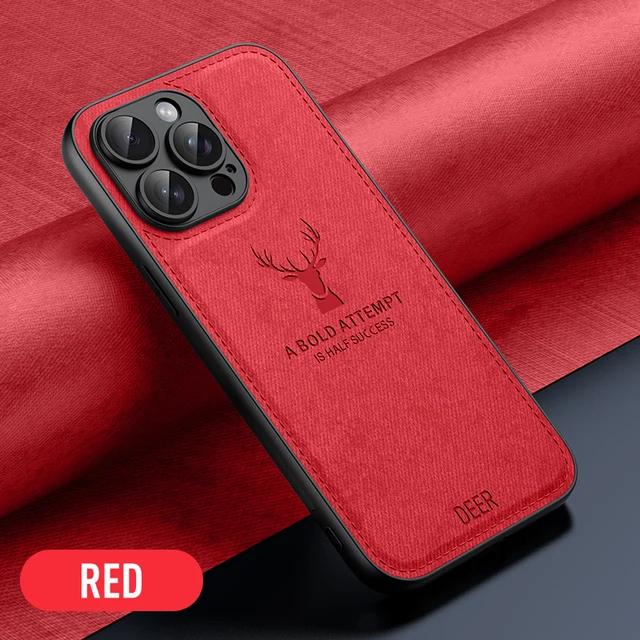 Soft Deer Head Shockproof Silicone Bumper Case For iPhone 15 14 13 12 11 Pro Max 7 8 6 S Plus SE Leather TPU Back Cover