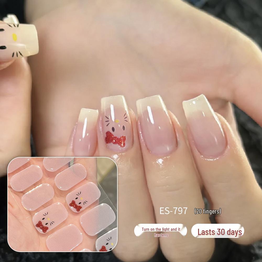 

ES797 Semi-Cured Gel Nail Art Stickers - UV Light Hardening 20 Finger Patches