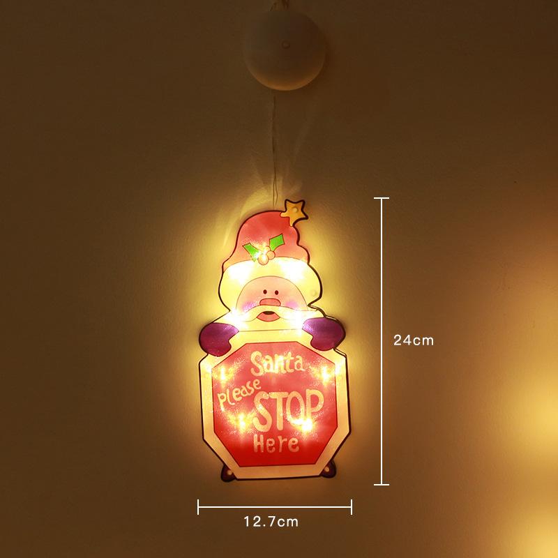 MAITA LED Luci a ventosa Babbo Natale Pupazzo di neve Luci da appendere alla finestra Luci decorative per l'albero di Natale