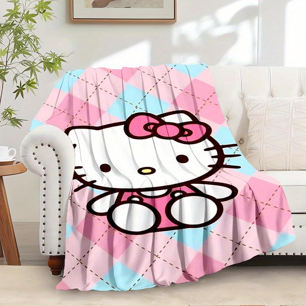 

1pc Hello Kitty plush toy blanket - home decoration, seasonal use, comfortable, machine washable, suitable for all ages, a perfect gift for 130x150cm