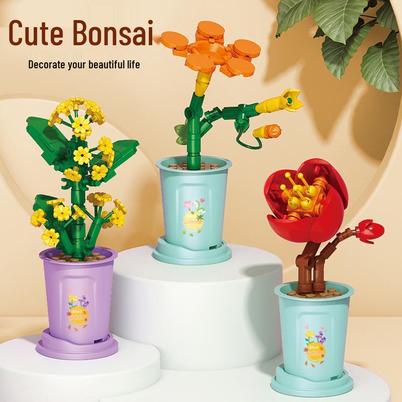 Lele Brothers Flower Building Blocks: Children's Educational Toy - Eternal Flower Jigsaw Puzzle