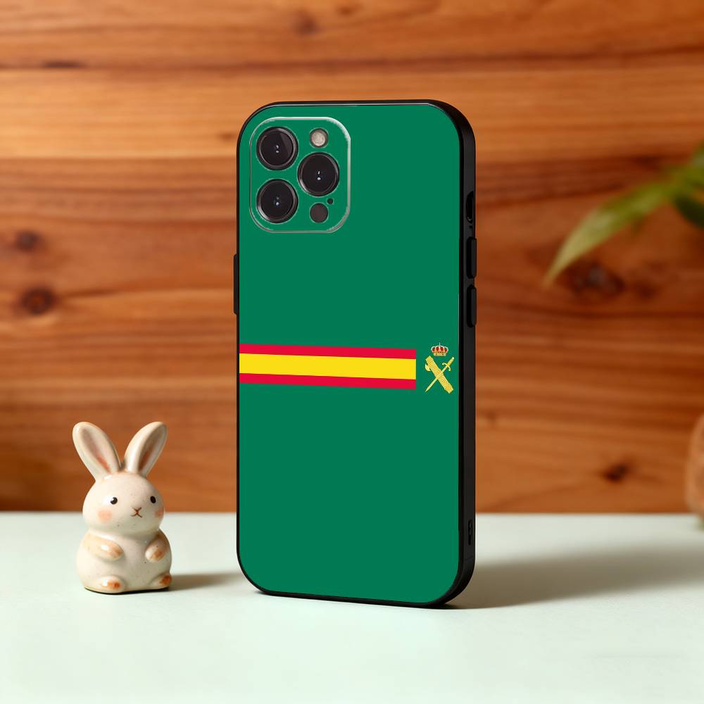 S-Spanish G-Guard Civil Emblem Phone Case For iPhone17,16,15,14,13,12,Plus,Pro Max, 5G Others Soft Black Cover