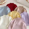 2025 Winter Mädchen Dick Gestrickter Pullover - Einfacher, Modischer Einfarbiger Pullover für Babys und Kinder