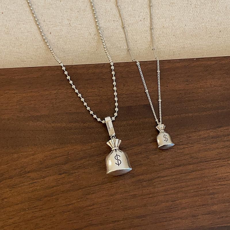 Design Sense Can Open Money Bag Pendant Necklace Female Niche Personality Unique Exquisite Versatile Neck Chain Sweater Chain