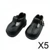 1 Pair BJD Doll Footwear for 1/6 Scale Dolls PU Leather Shoes with Fine Stitching And Low Strap