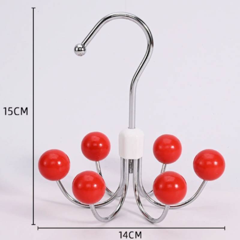 Multifunction Metal Clothes Hanger With Rotatable Hooks For Bedroom Closet Storage