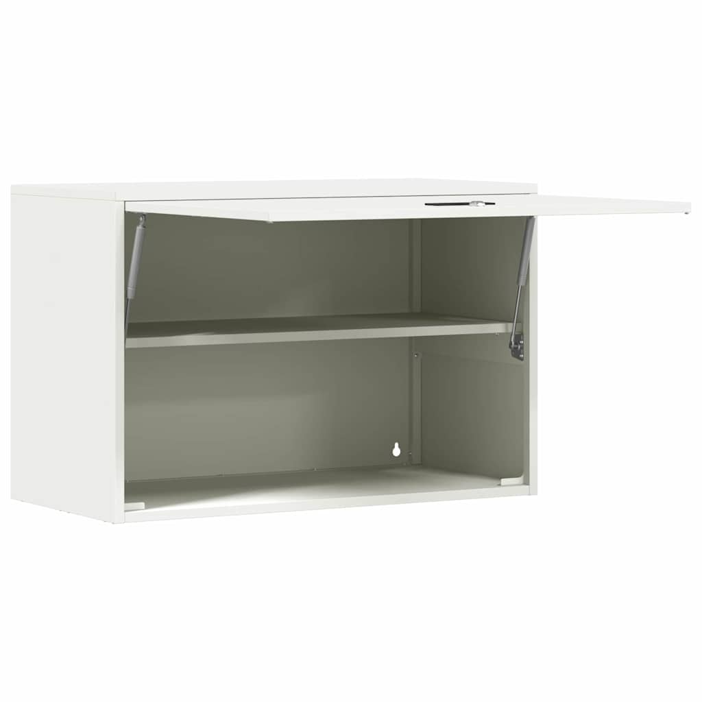 Wall Mounted Garage Cabinet with Gas Spring Door White