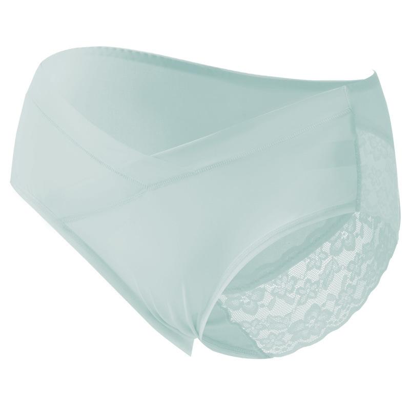 

Бесшовное нижнее белье из ледяного шелка Трусики для беременных с низкой посадкой и эластичным низом Удобная дышащая V-образная поддержка 2XL синий