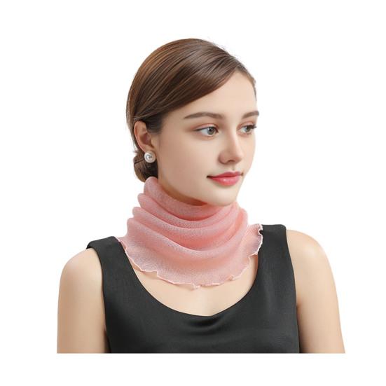

Шифоновый шарф-бандана с ушными петлями для женщин, дышащий, защищающий от ультрафиолета, для езды на велосипеде и путешествий розовый