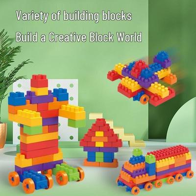 Gros Blocs de Construction Éducatifs pour Tout-Petits - Jouets en Plastique pour Jardins d'Enfants et Enfants d'Un An
