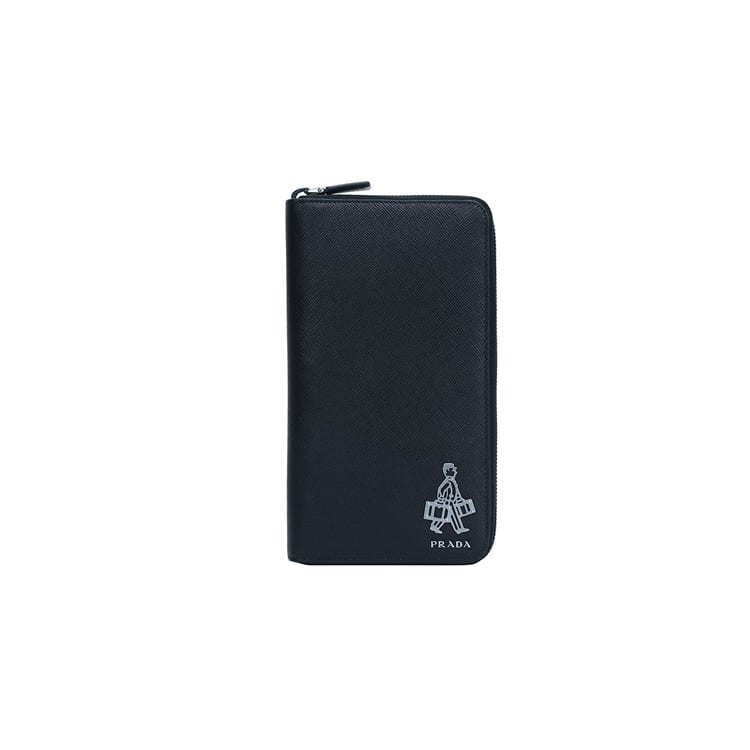 PRADA Cow Leather Wallet Unisex Black 2ML188-9Z2-F0002