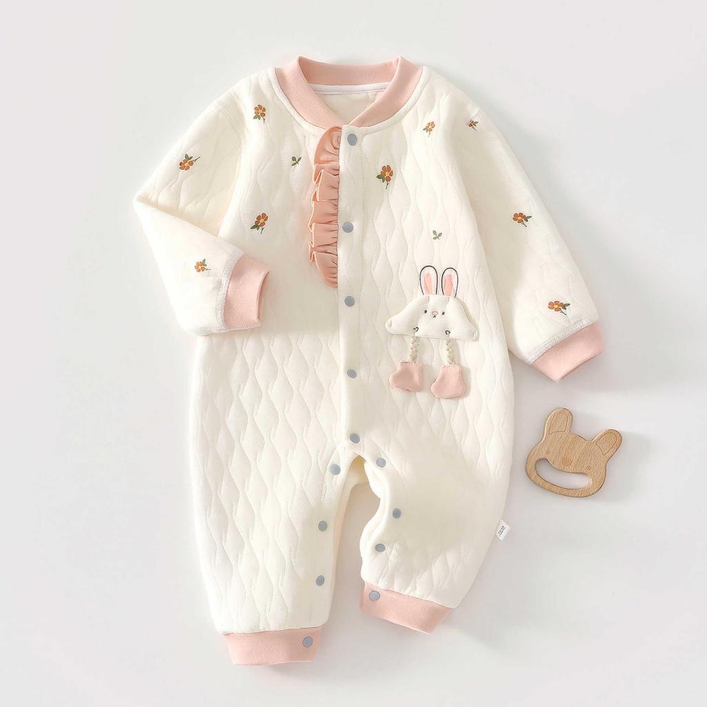Anyang Baby Bodysuit: Three-Layer Warm, No-Bone Design, Air Cotton Newborn Crawling Suit
