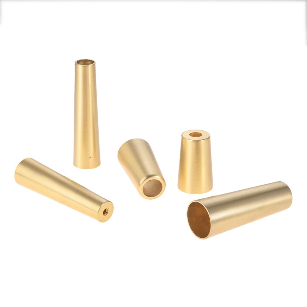 4 Pezzi Copri Gamba Mobile Piedino Punta Solida Rame Ottone Spazzolato Tavolo Sedia Cilindro/Cono Cappuccio Protezione Fondo Sicurezza Tappetino Decorazione