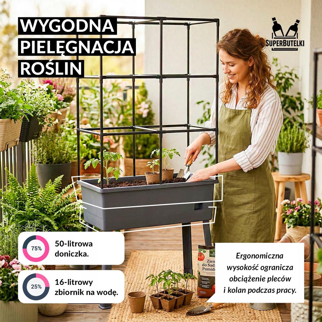 Balcony greenhouse 80x40x163 cm with foil