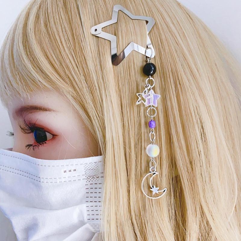 Fashion Hair Clips Y2K Style Star Butterfly Moon Tassels Hairpin Sweet Cool Hair Barrettes Hair Accessories Jewelry