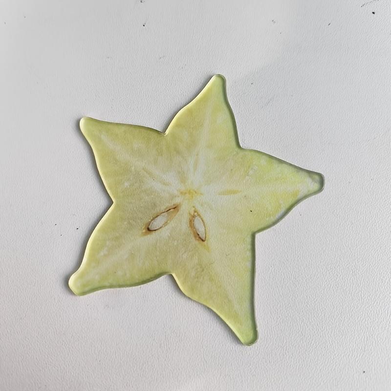 2D Flach, Realistisches Fruchtscheiben Acryl Lesezeichen, Halbtransparent Orange Traube Kirsche Niedliche Lesezeichenkarte Kiwi Lesezeichen Clip