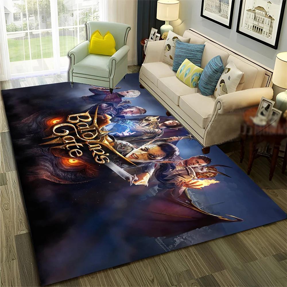 Baldur Gate3 Game Gamer Cartoon 3D Carpet Rug for Home Living Room Bedroom Sofa Doormat Decor,Child Area Rug Non-slip Floor Mat