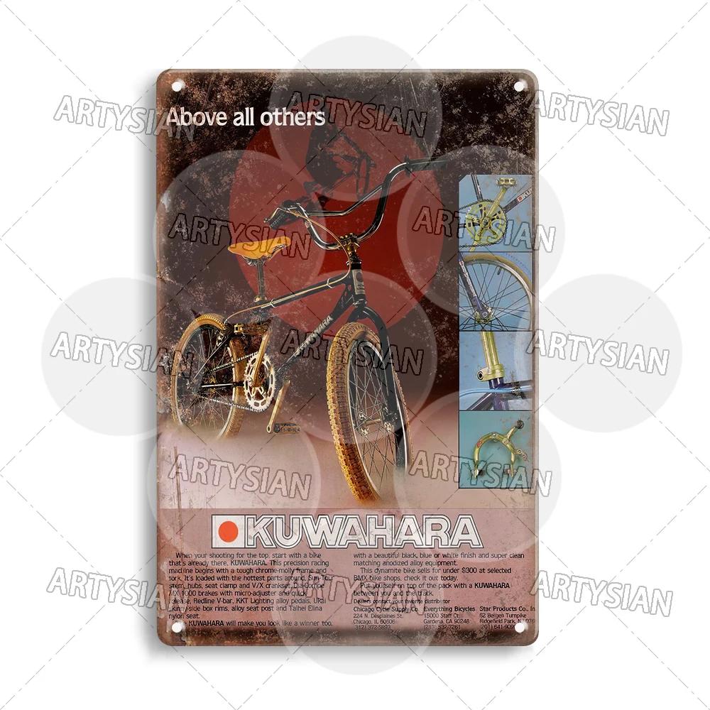 Vintage BMX Bike Metal Sign Bicycle Motocross Plaque Racing ACS TUF Pedals Procraft Kuwahara Raleigh Mongoose Dyno Diamond Back
