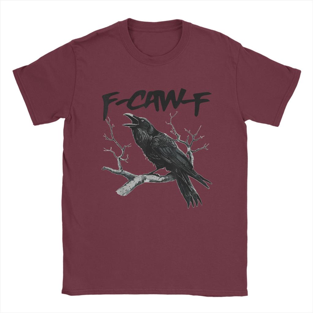 F Caw F Black Bird T-Shirt Beach  Cotton T Shirts For Men's Harajuku Print Tshirt Short Sleeve Classic Top Tees