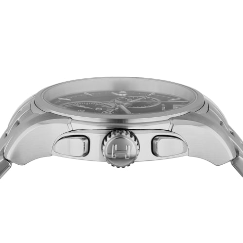 Hamilton Jazzmaster CHRONO Men's Watch, Black Dial, Stainless Steel, Sapphire Crystal, Quartz Movement, 100M Water Resistance, 42mm, Swiss Made, H3261