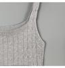 Korean Square Neck Spaghetti Strap Knit Dress - Waist-Cinched, Tight-Fitting, Hip-Hugging