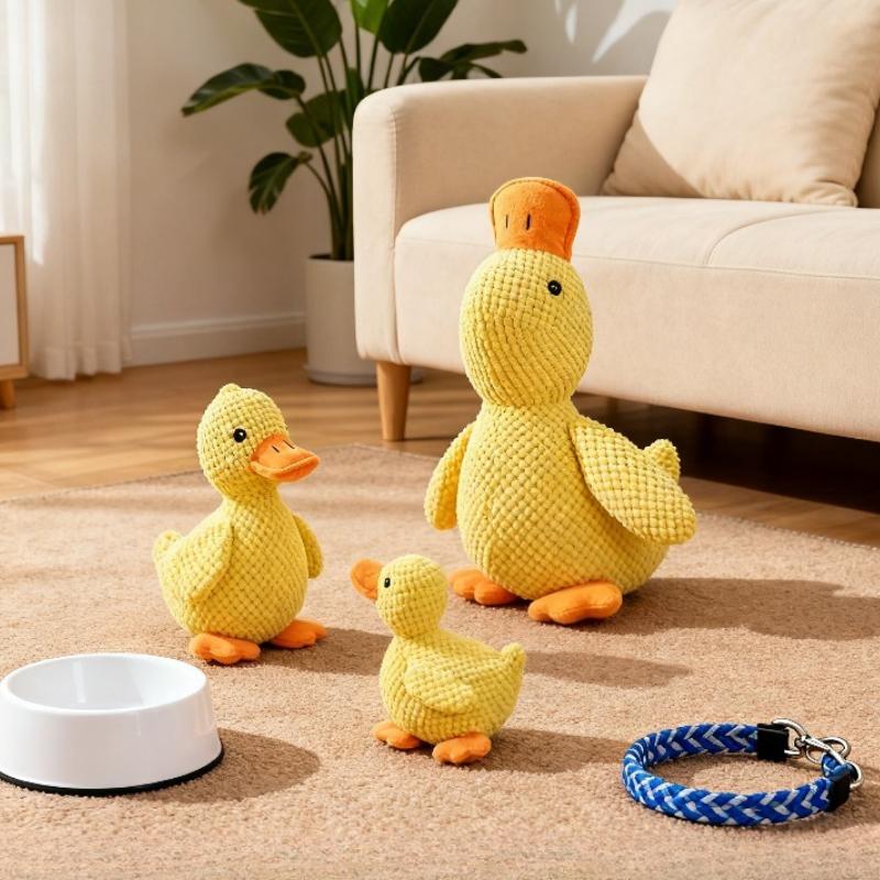 Quacking Duck Dog Toy Durable Chew Resistant Plush for Aggressive Chewers Squeaky Boredom Relief & Teeth Cleaning Toy for Small