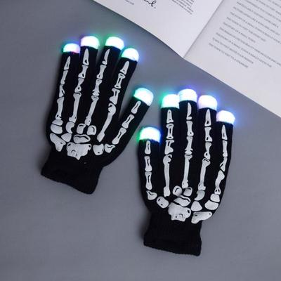 Hip Hop Party Led Rave Flashing Gloves Glow Light Up Finger Tip Lighting Gloves For Teens Adults Party Performance