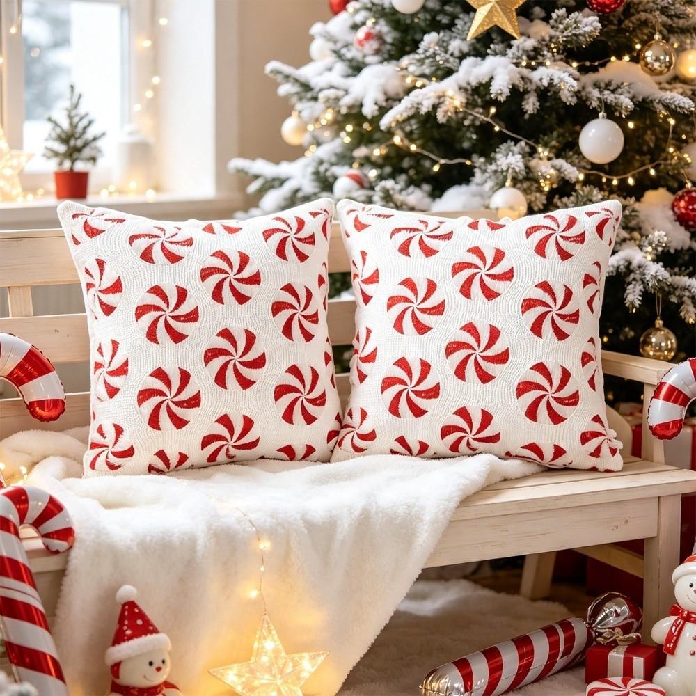 Breathable Bowknot Pillow Cover 45x45cm Plush Pillow Case Christmas Pillowcases Christmas Decor