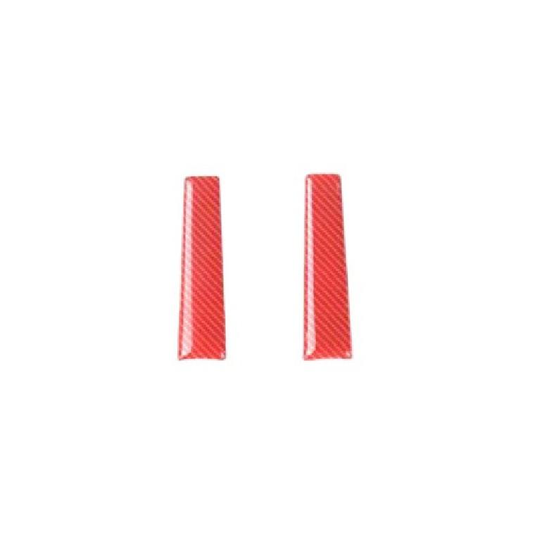 Console Gear Shift Knob Head Strip For Ford Mustang 2015- Red Carbon Fiber