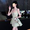 Modale Fabric Abstract Pattern Slip Dress With High Waist For Summer Street Style