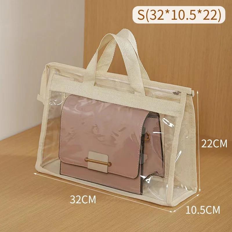 

PVC Transparent Hanging Bag Storage Leather Bag Moisture-proof Sealed Dustproof Wardrobe Finishing Storage Bag S