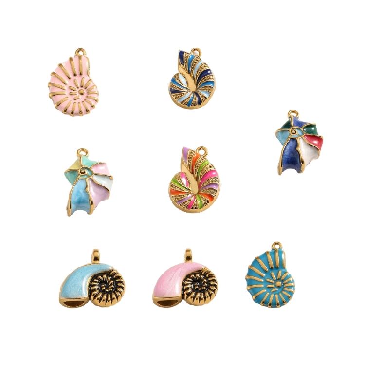 Stainless Steel Craft Charm Artistic Jewelry Component Conch Shape Necklace Making Accessories Suitable for Regular Use