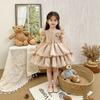 Frühlings-/Sommer-Festkleid für Kinder mit Perlen & 3D-Blumen - Kleinkind & Kleinkind
